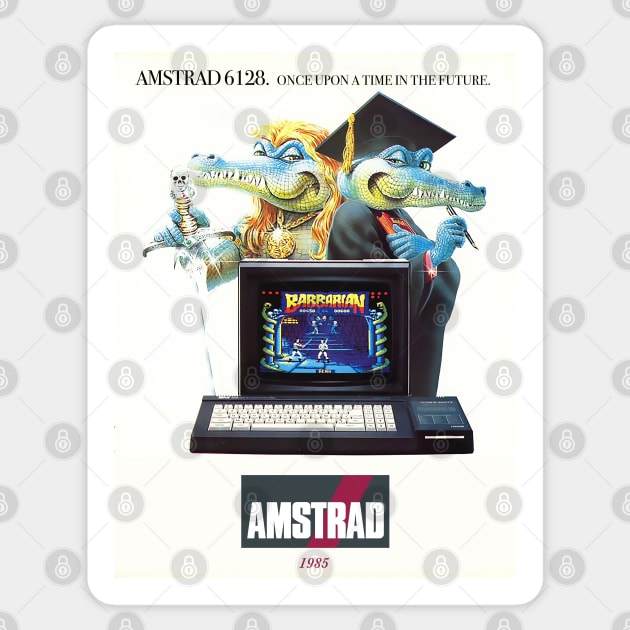 Amstrad computer - Retro poster from 1985 Sticker by MiaouStudio